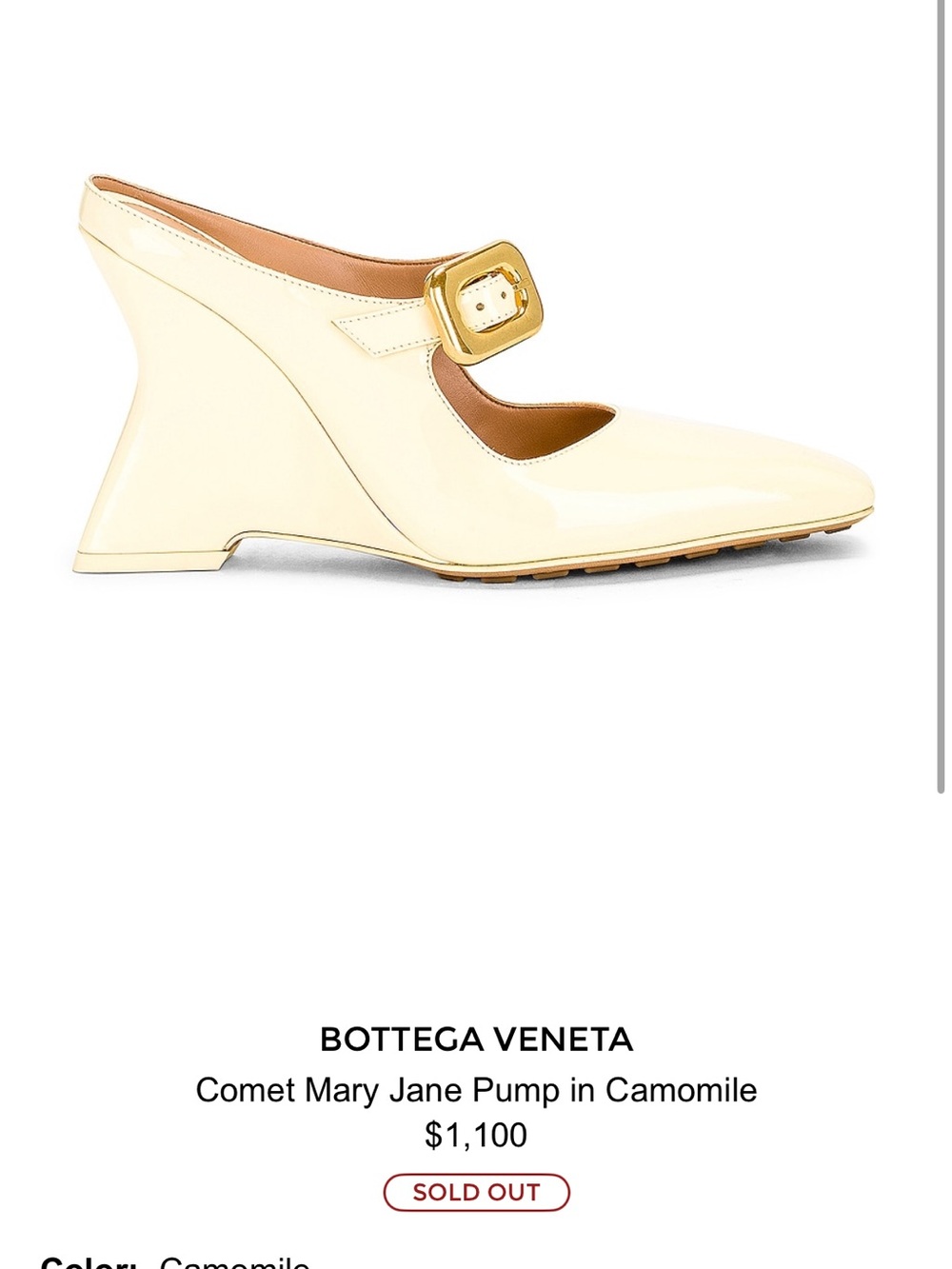 Bottega Veneta Comet Mary Jane Pump in Camomile